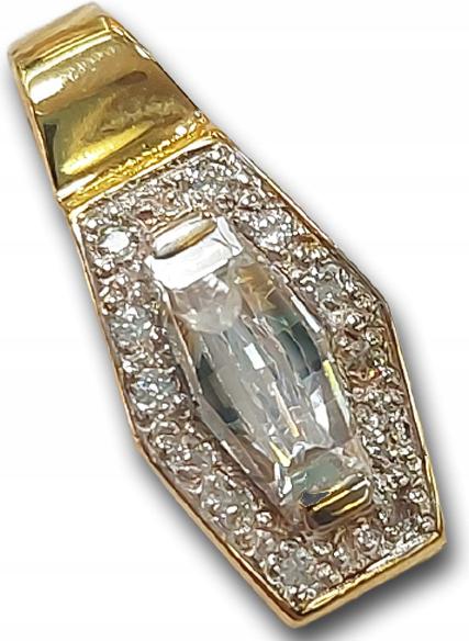 Zlatý geometrický přívěsek 585 s zirkony, módní vzor na řetízek