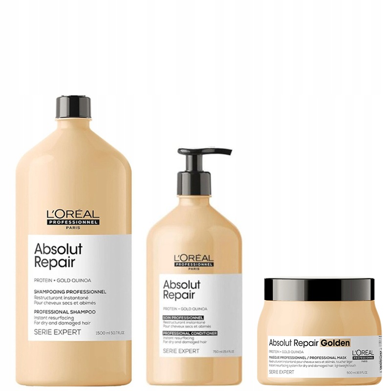 Loreal Repair šampon 1500 ml kondicionér 750 ml lehká maska 500 ml