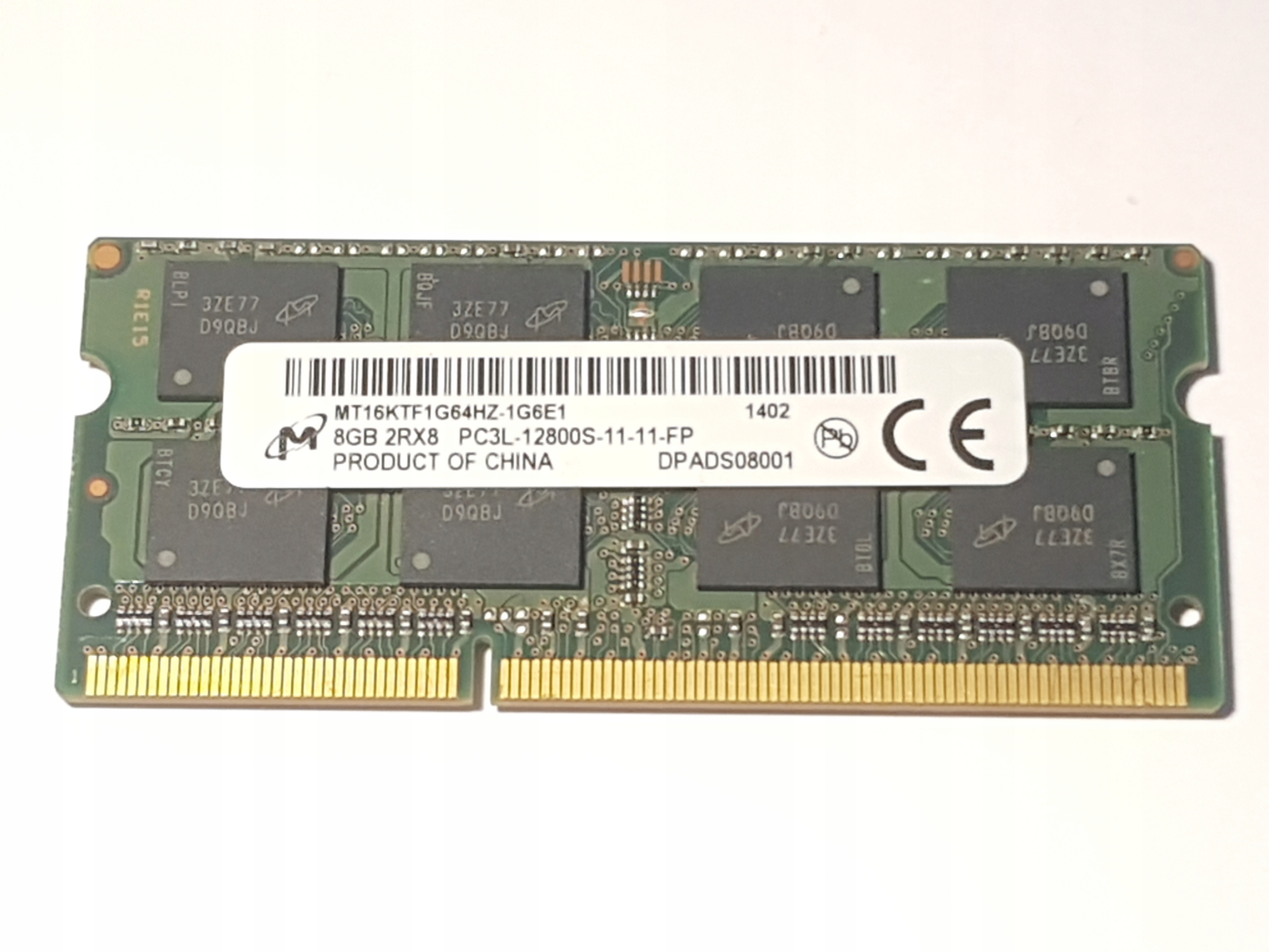 pamięc 8GB DDR3L Micron MT16KTF1G64HZ-1G6E1 1600 Mhz PC3L-12800 PMC2812