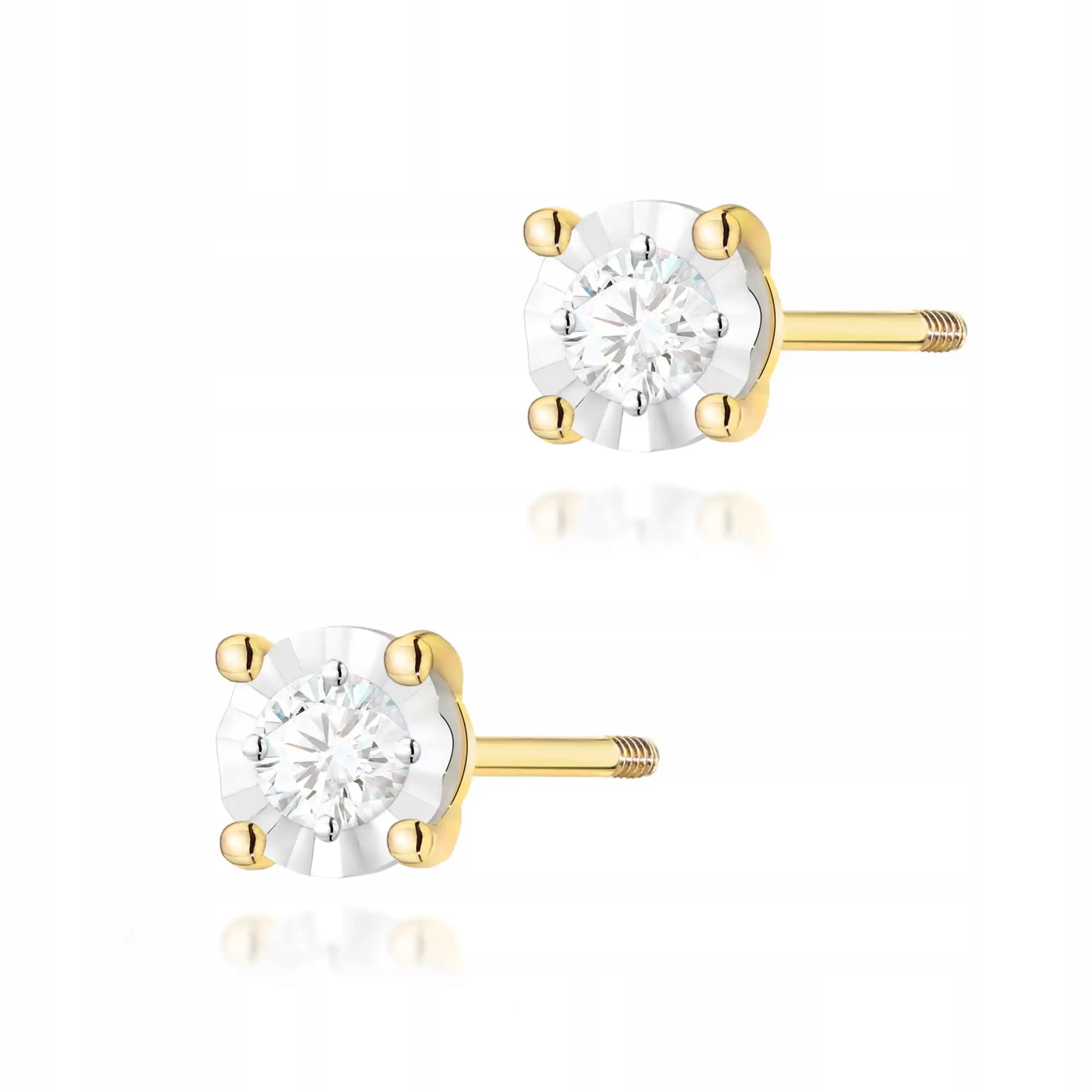 Zlaté Náušnice 585 pro ženy s diamanty, elegantní a působivé, ideální jako dárek