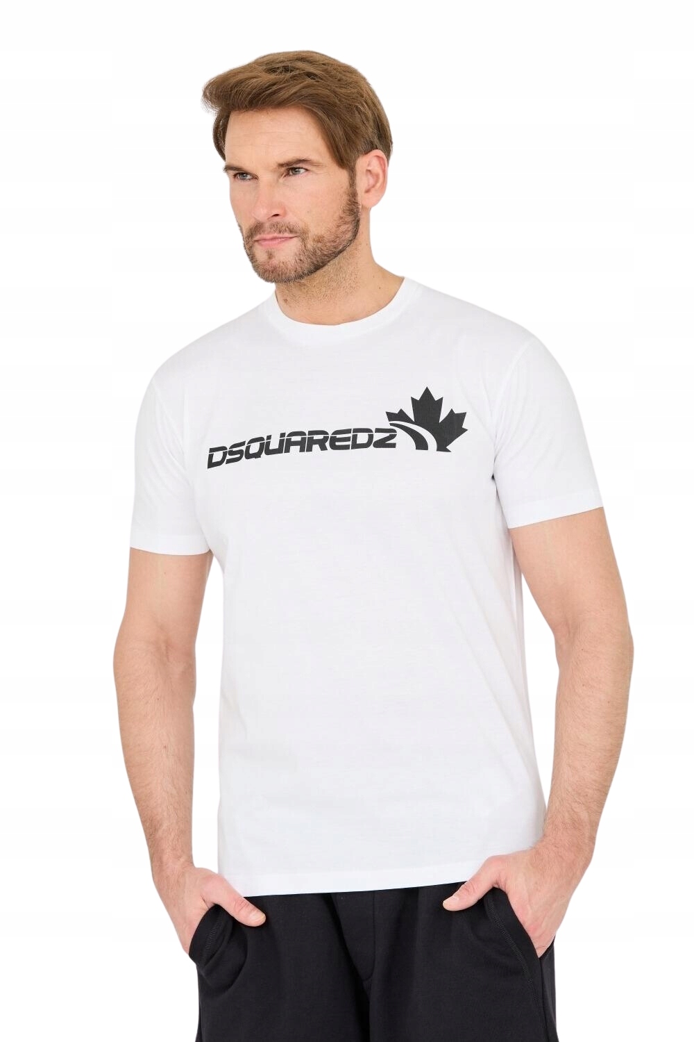 DSQUARED2 Bílé bavlněné tričko s logem XL