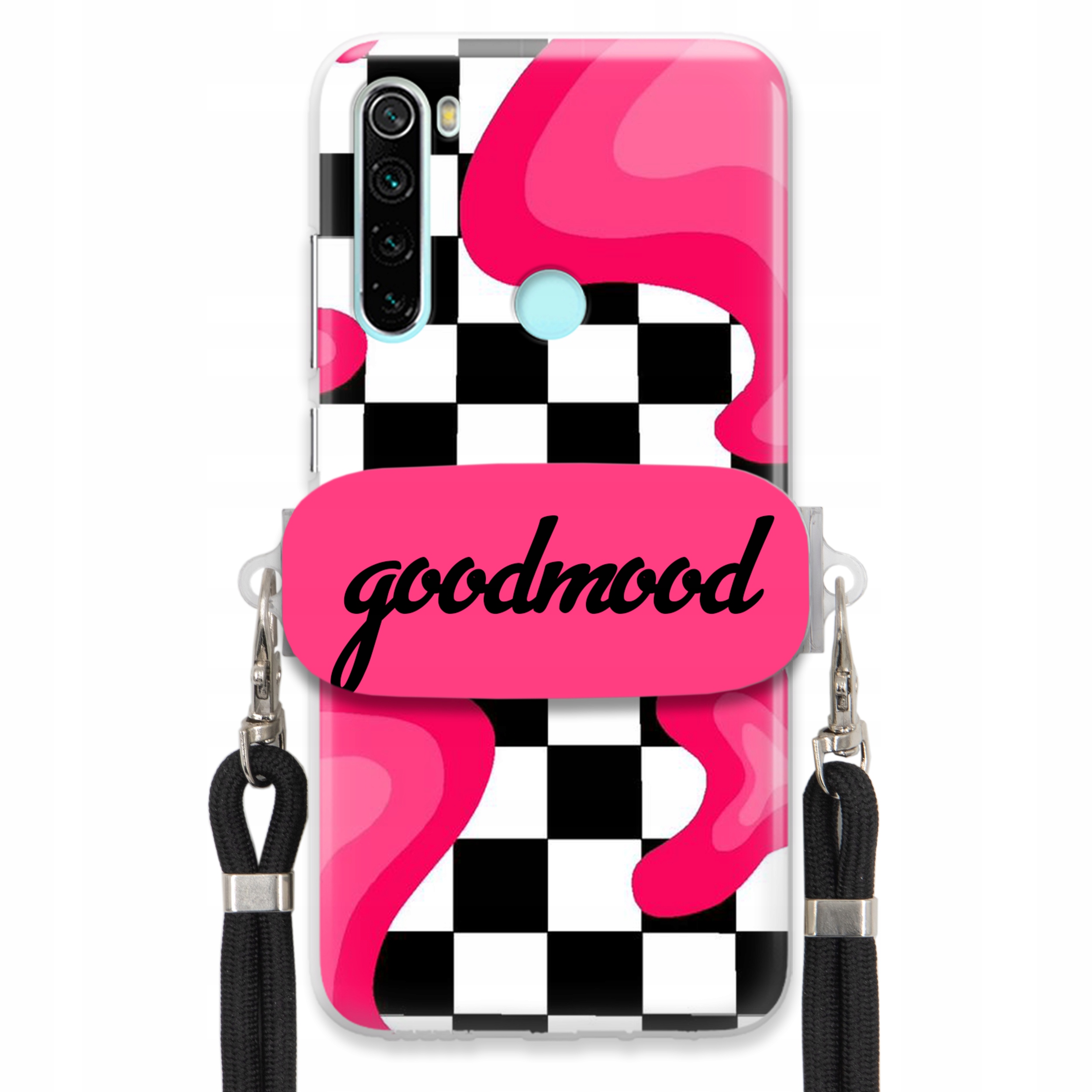 Puzdro Pre Xiaomi Redmi Note 8 2021 Sada Case Držiak Vodítko Čierna Splash