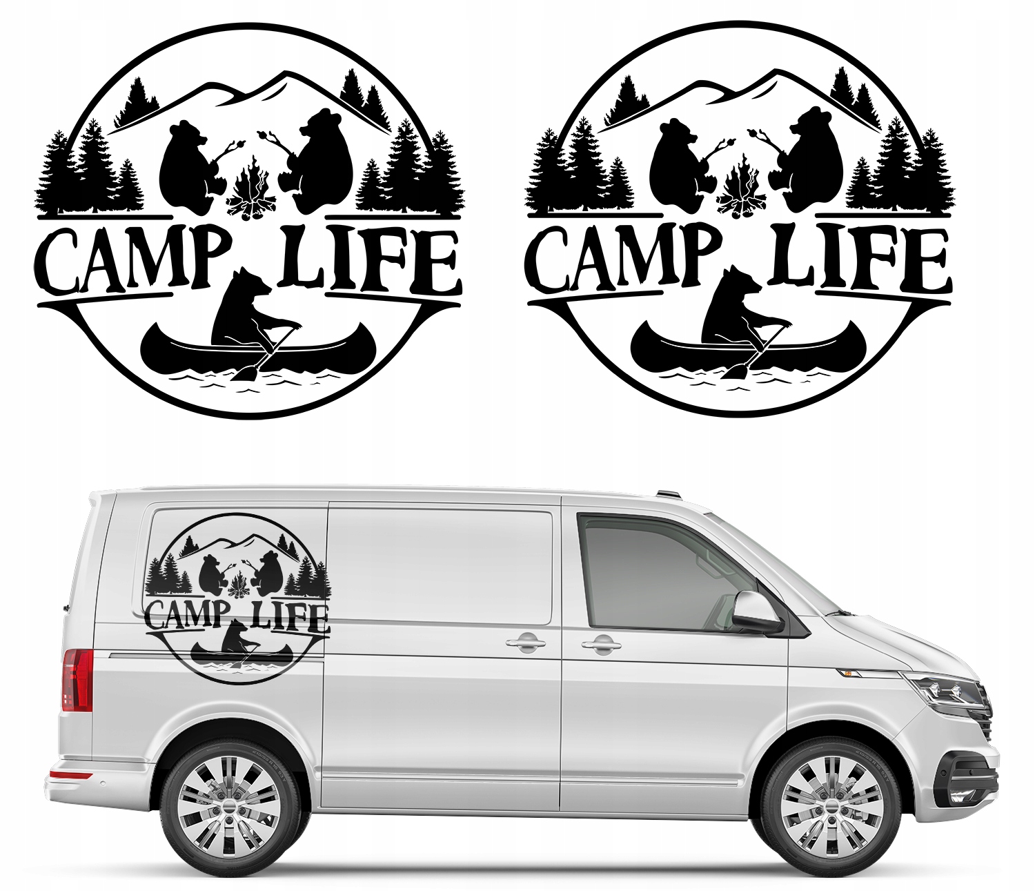 Наклейка на автомобиль Camper pattern CAMP LIFE 94X102CM