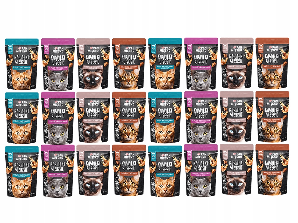 Levně Pan Mięsko vlhké krmivo pro dospělé kočky MIX Chutí 24x85 g