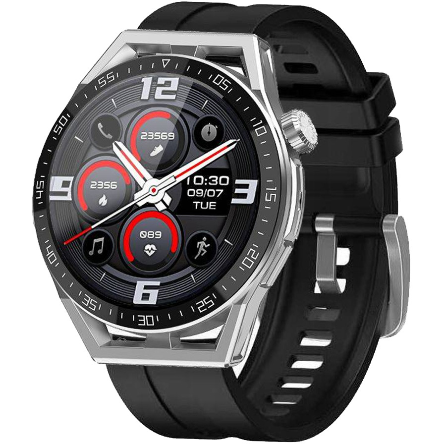 Hodinky Chytré Hodinky Rubicon E88 silver black silicone