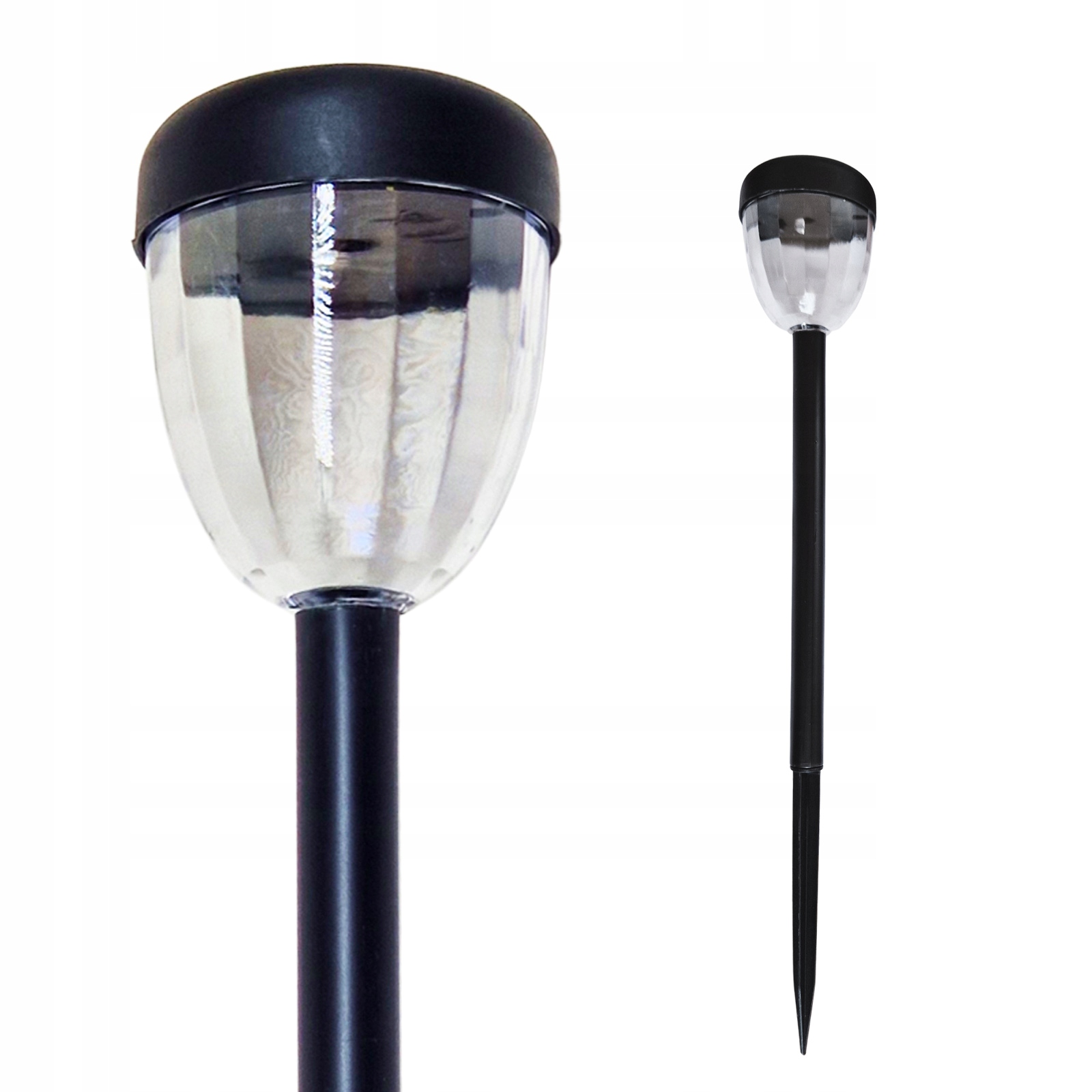 Lampa solarna ogrodowa LED czarna – na słońce, do wbijania w ziemię