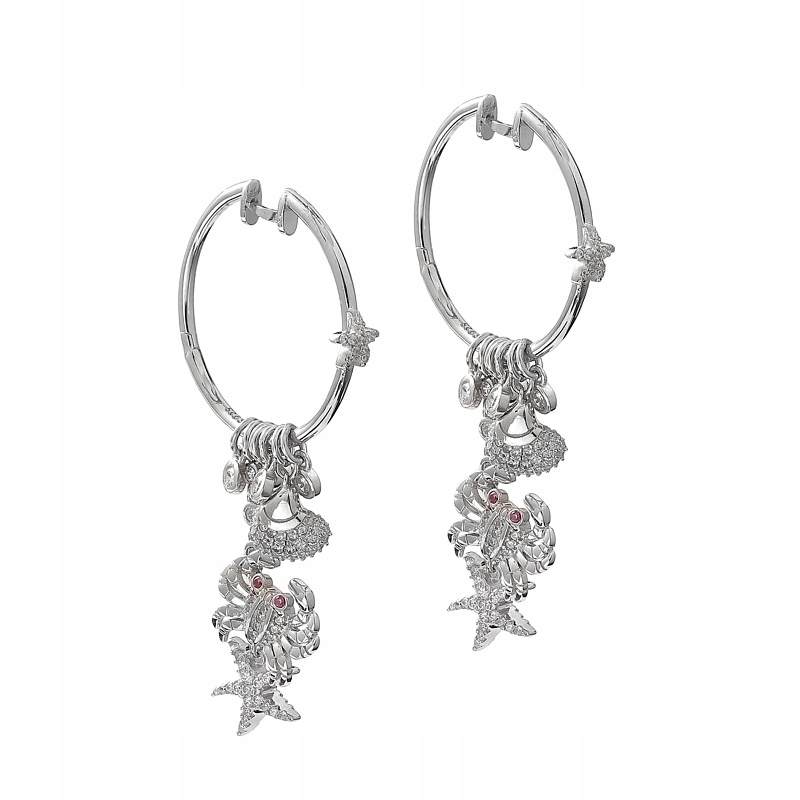 Stříbrné náušnice Ag 925 kolečka mušle BS9306