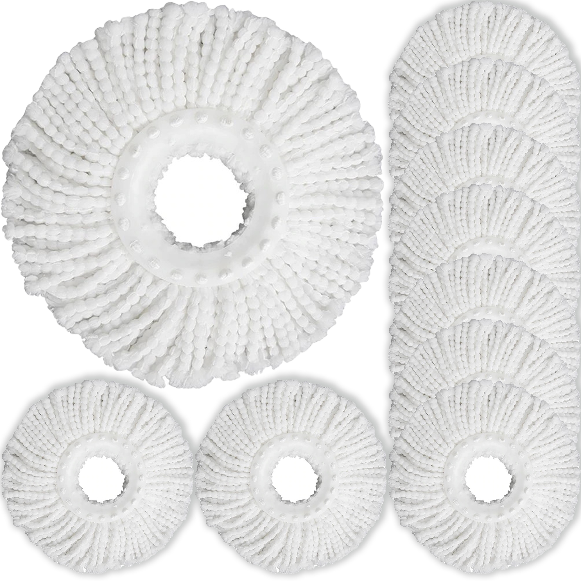 Levně Set 10x Kulatý Vložka Do Mopu Otočného 31 cm Mikrovlákno Komplet