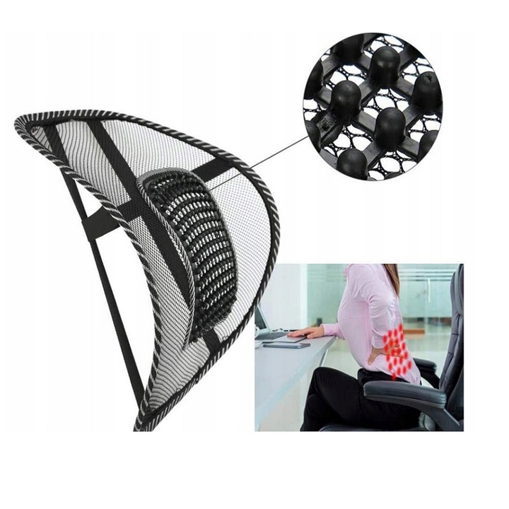 PODUSZKA ORTOPEDYCZNA DO KRZESŁA LĘDŹWIOWA PRACA BIUROWA DOM BÓL PLECÓW Rodzaj lędźwiowa