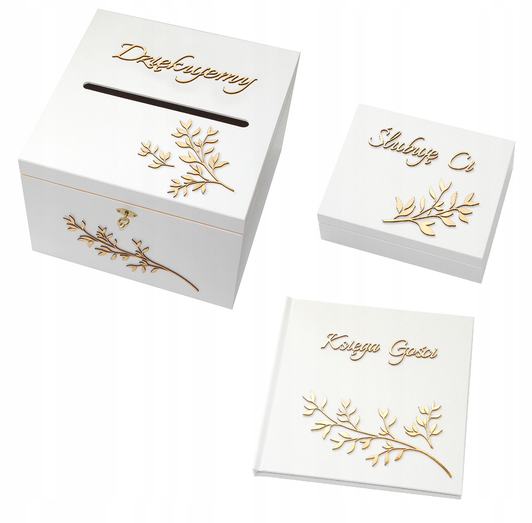 

Pudełko na koperty obrączki księga złote gałązki