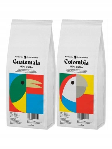 Levně Kiwi Garden Káva zrnková Guatemala Colombia Čerstvě pražená 2 x 1 kg