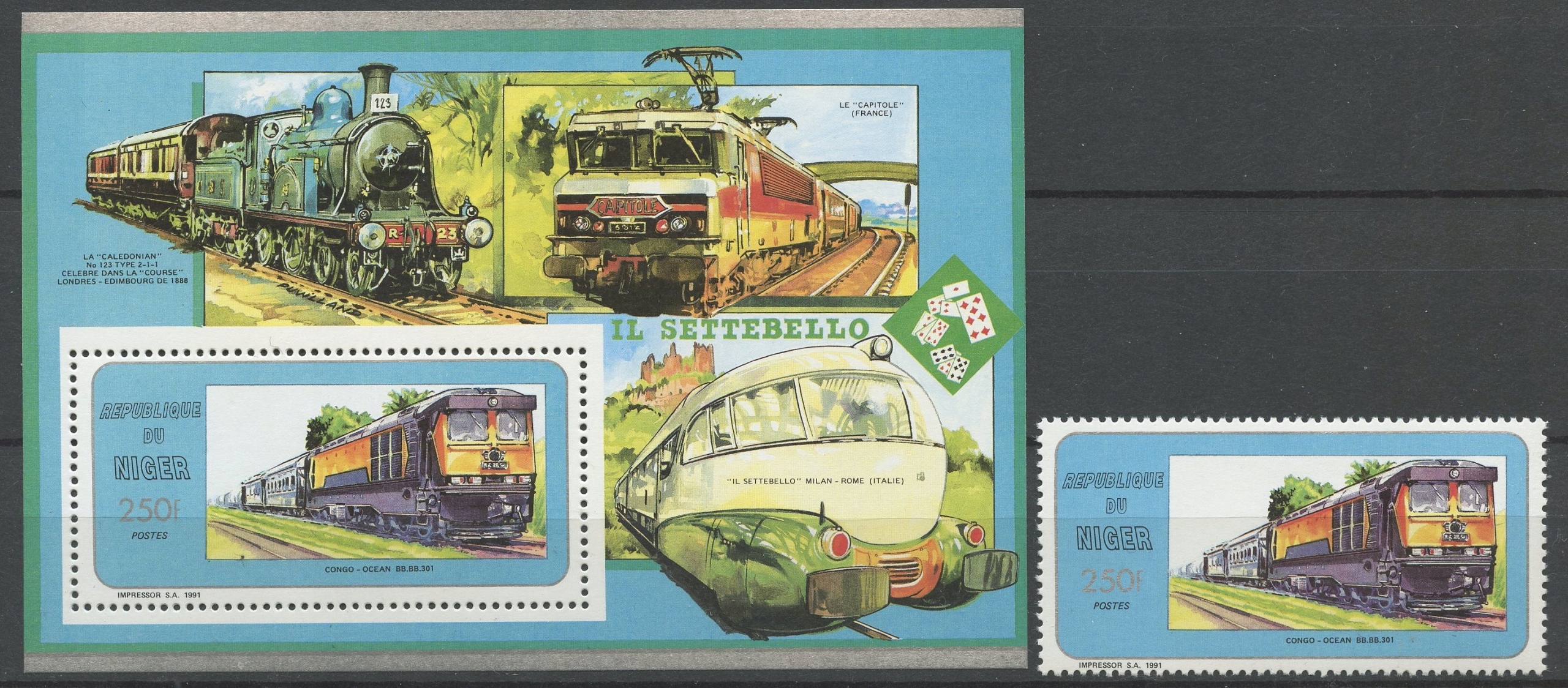 Niger** Mi. 1145 + Blok Kolejnictwo