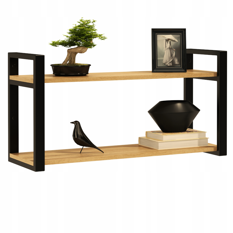 Závěsná police loft 90 cm, regál na koření, knihy, květiny, fotografie