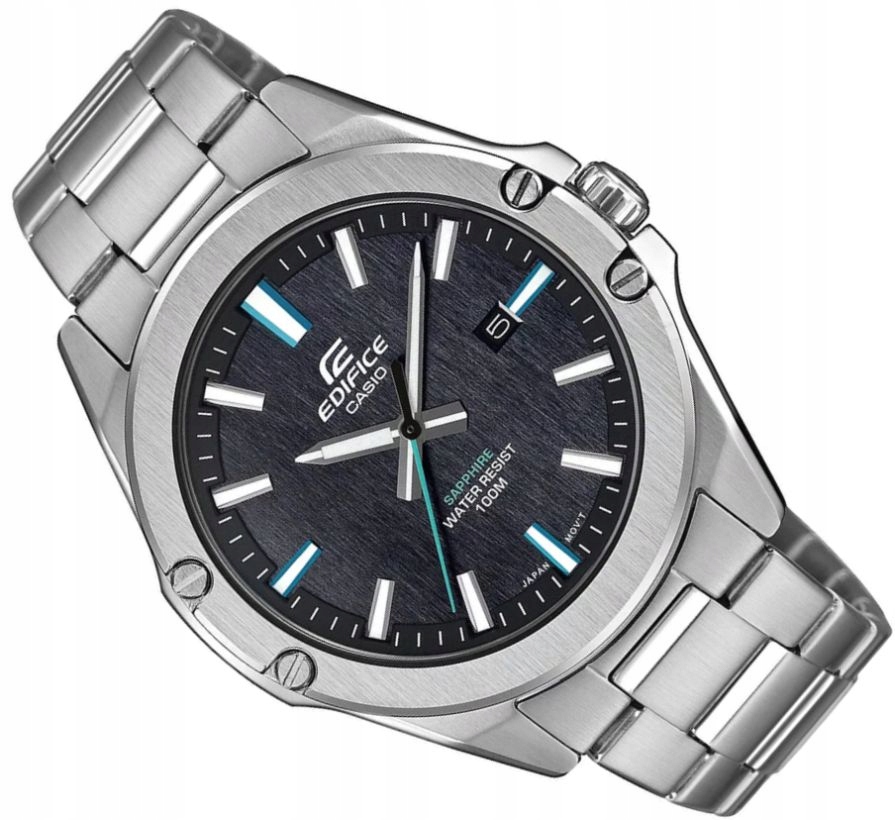 Pánské Hodinky Casio EFR-S107D-1AVUEF Ocelové S Datem Safír WR100 Box 42 mm