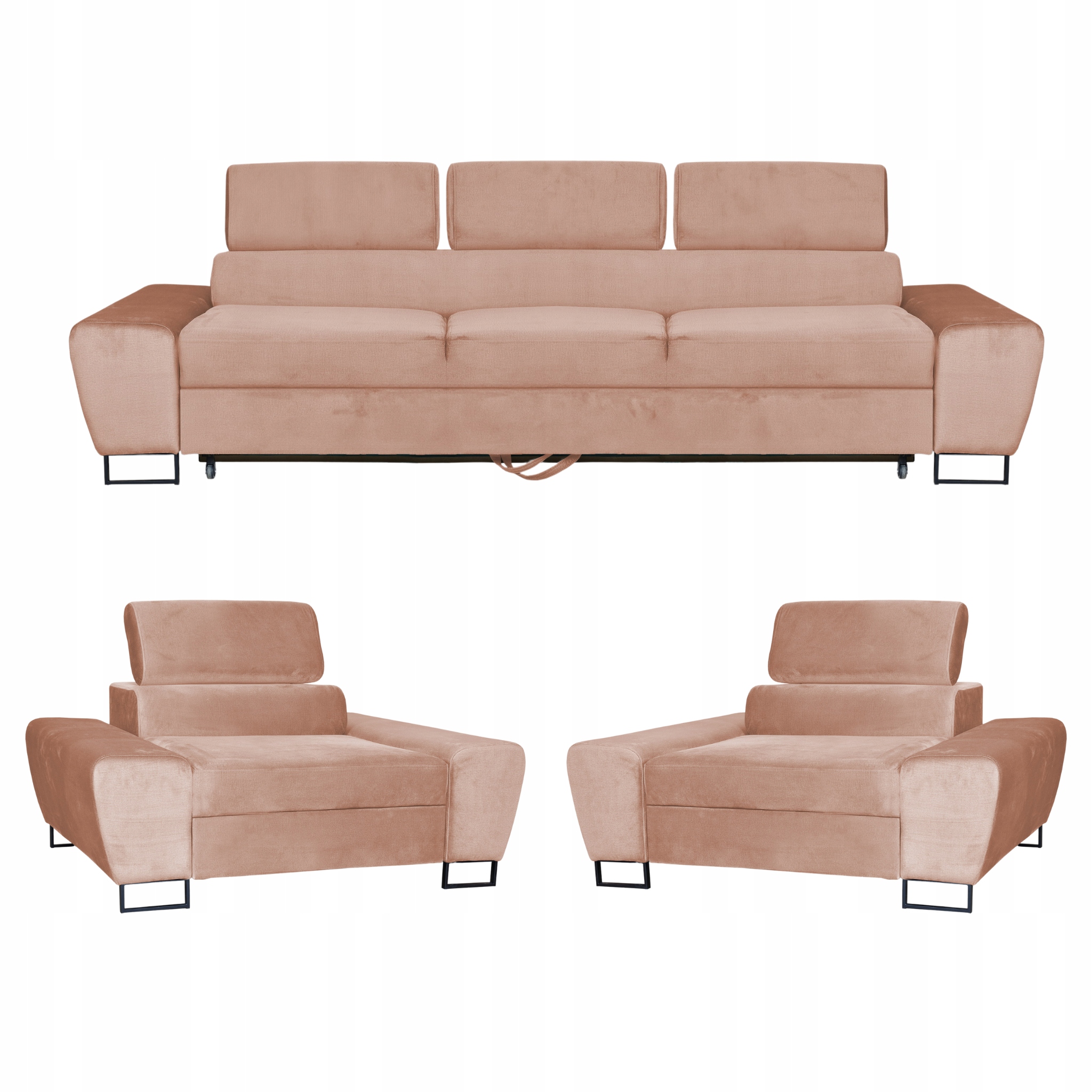 Sada sedacího nábytku do obývacího pokoje Bosso Sofa 3os křesla béžová Family Meble
