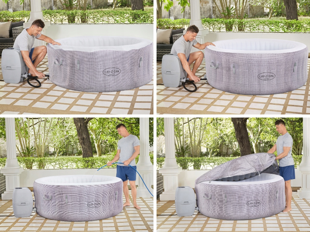 Dmuchane Spa Hydromasaż Bestway Lay-Z- Spa 4os Pojemność 669 l