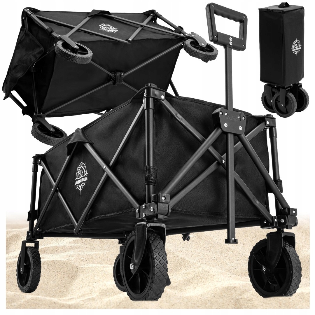 Wózek transportowy plażowy składany Wagen czarny
