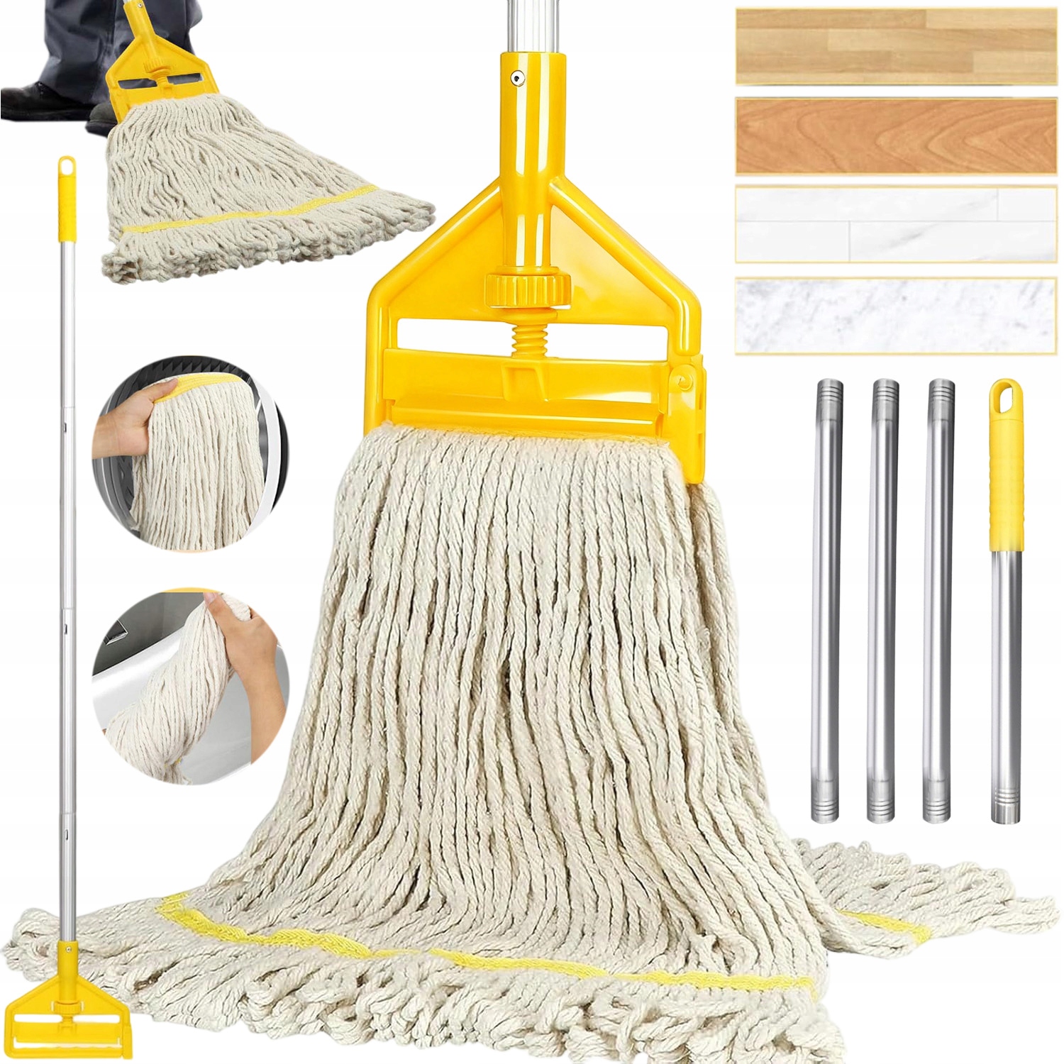Levně Průmyslový Zametací Mop Pro Opakované Použití Do Domu, Garáže