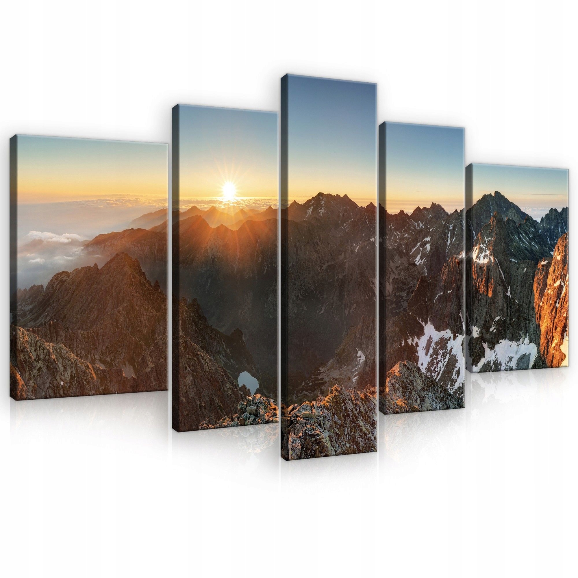 Obraz 170x100 horská krajina západ slnka vrcholy príroda pokoj