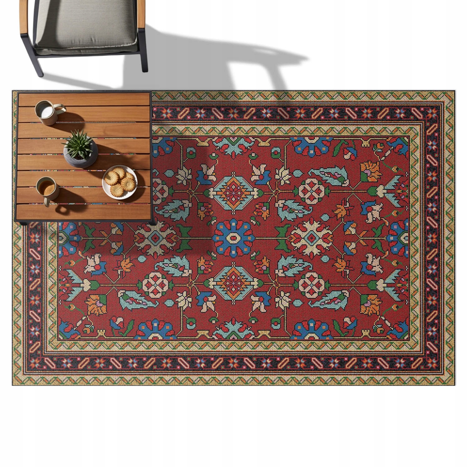 Koberec Vinyl Outdoor Na Terasa Balkon Zahrada Klasický východní vzor 140x210