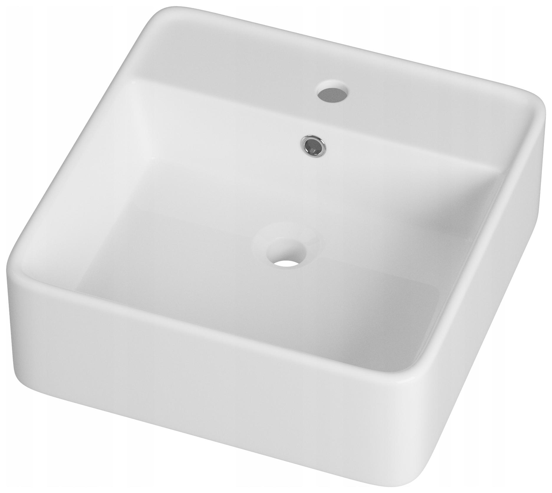 Umývadlo Na Dosku Pravouhlé Biele Keramické Do Kúpeľne S Prepadom Tera
