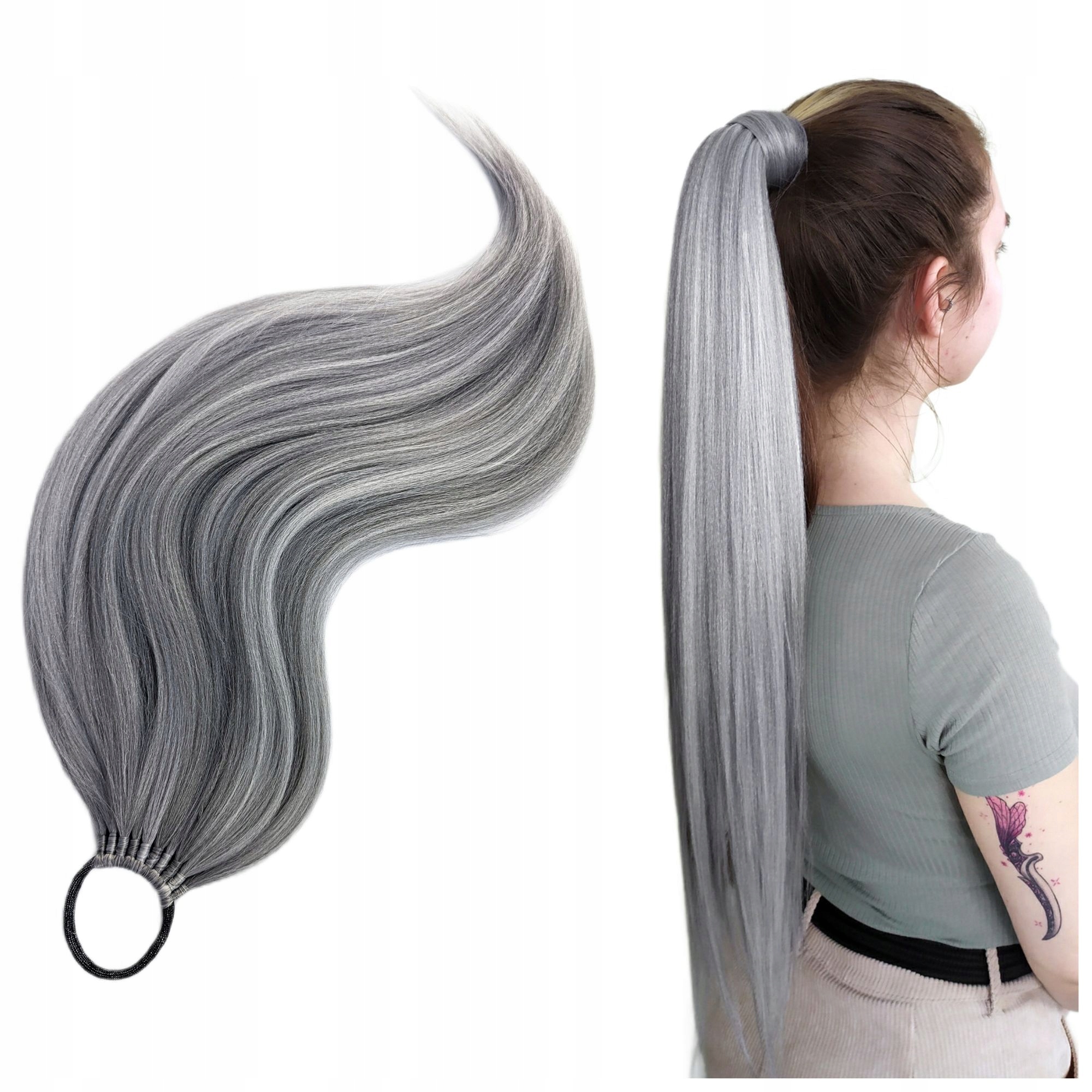 Připínací poník na gumičku, Kuc-Gumka, Příčesek, šedá, Srezbrzysta Dam, 60 cm