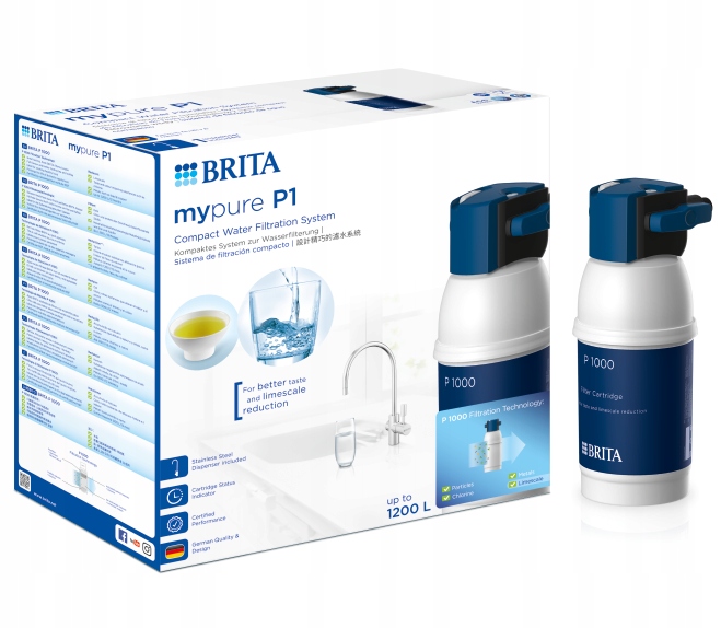 System filtrujący wodę pod zlew Brita mypure P1 z wkładem filtrem P1000