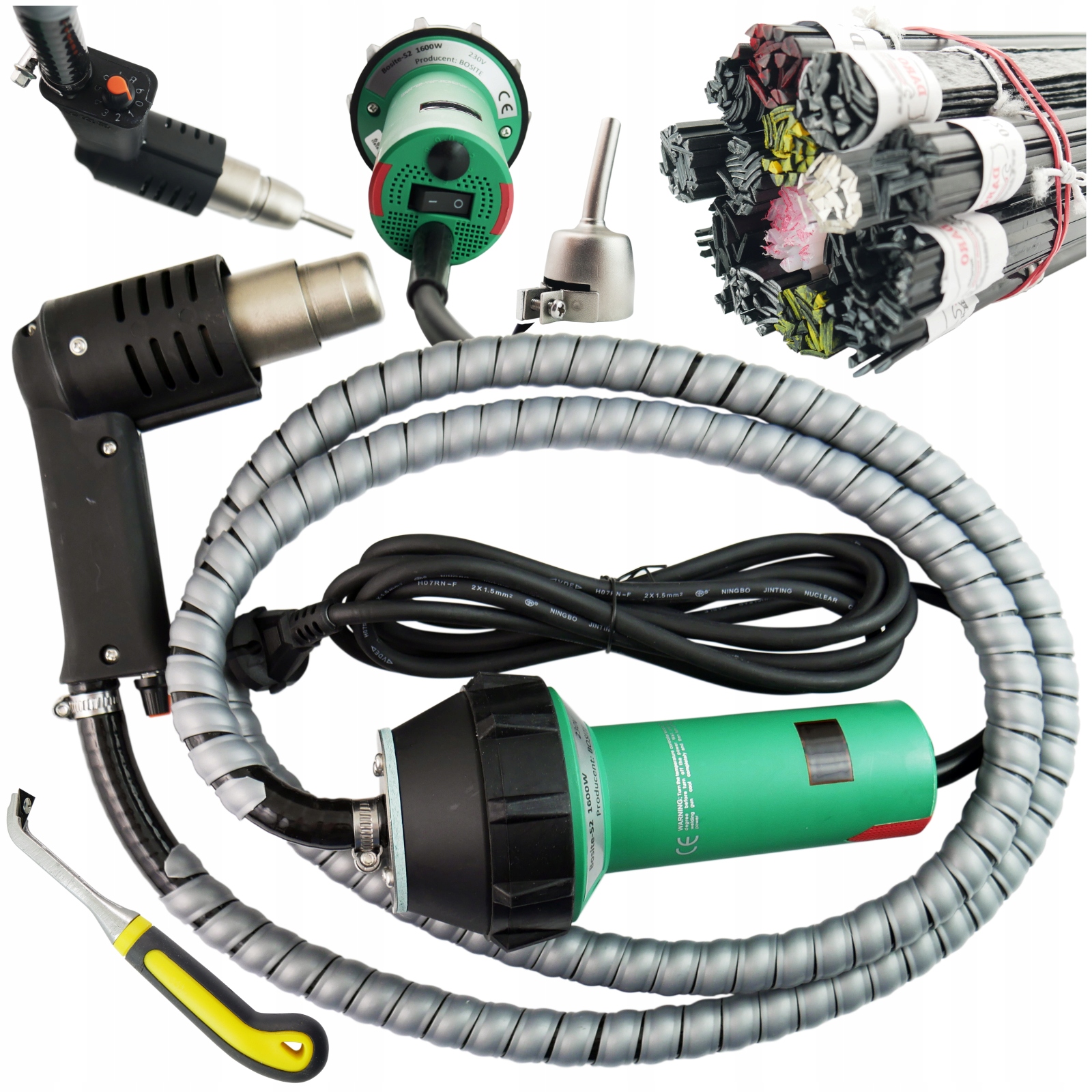 Svařovač plastů Bosite S2 180 l/min Sada Spoiw 15x100 g 1,5 kg