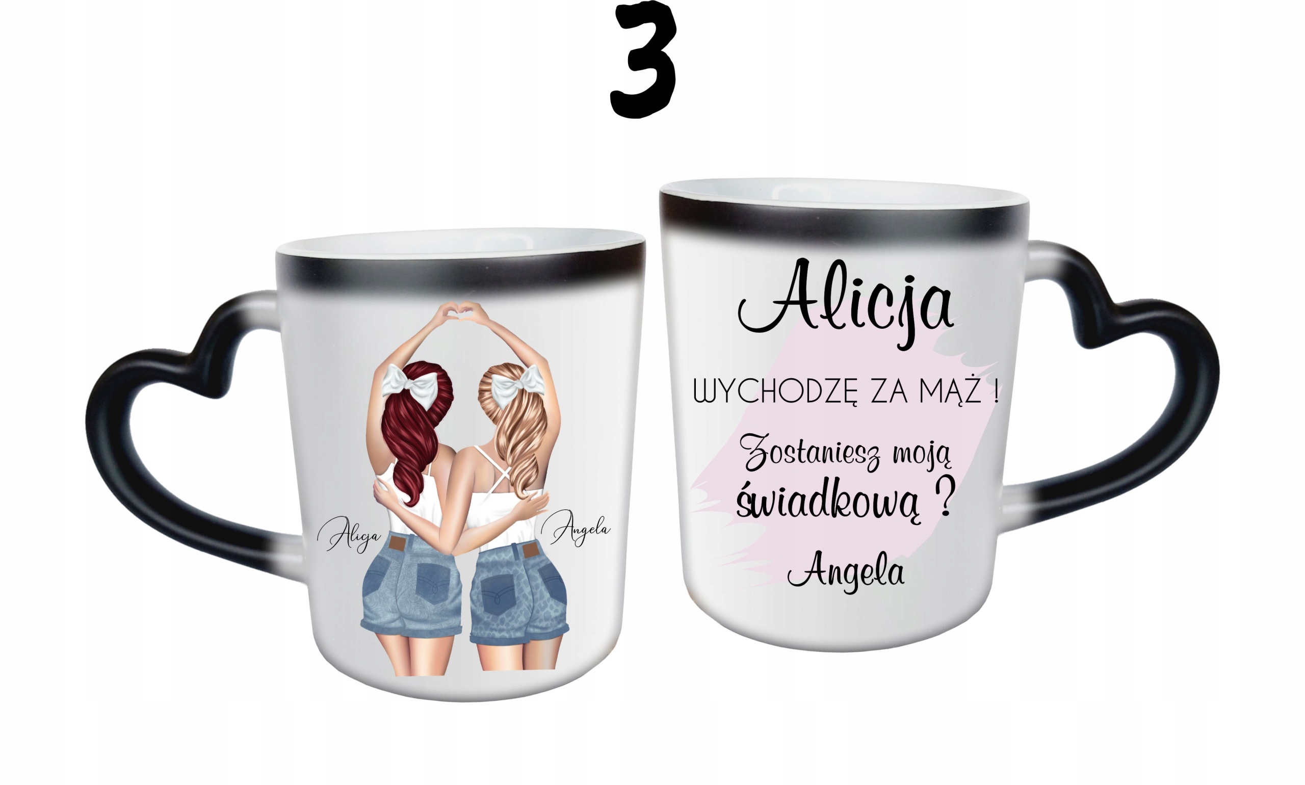 prezent PROŚBA o świadkowanie pytanie KUBEK dla świadkowej MAGICZNY KMSP2 Kolor dominujący czarny