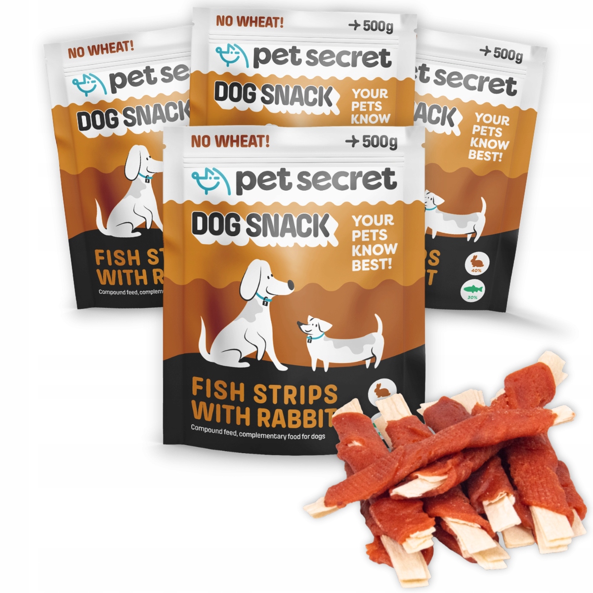 Psí pamlsek 4x500g Tyčinky s králíkem Pet Secret Masové kousátko