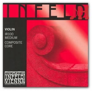 Struny do Skrzypiec 4/4 Thomastik Infeld Red IR100 Złota E + ŚCIERECZKA