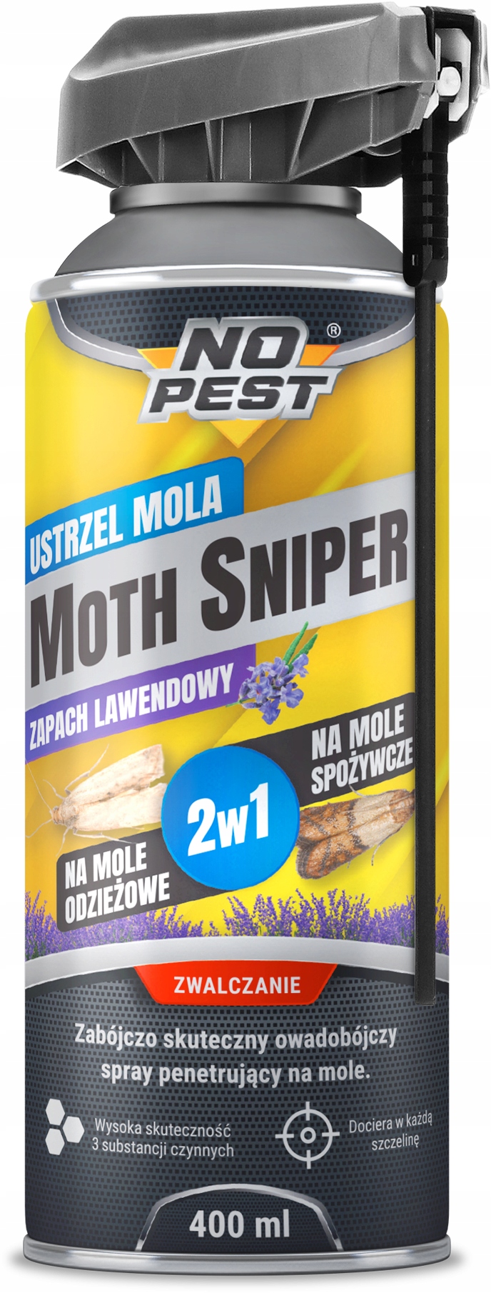 Spray na Mole Środek Silny Odzieżowe Spożywcze Muchy 400ml Skuteczny Mocny