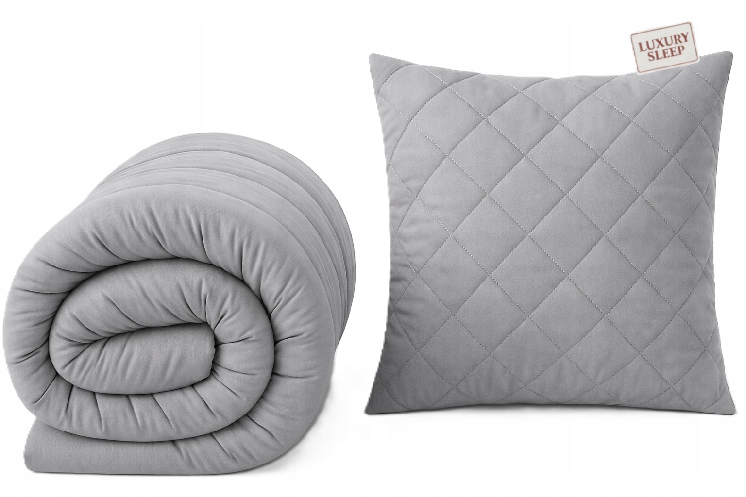 Celoroční sada teplá přikrývka šedá 220x200 polštář 70x80 antialergická