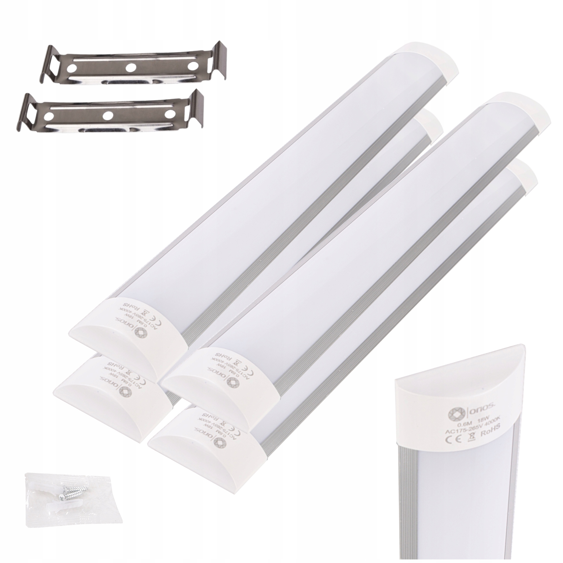 4x Led Lampa Na Omítku Panel 60 cm Do Garáže Dílny Svítidlo Světlo 20W