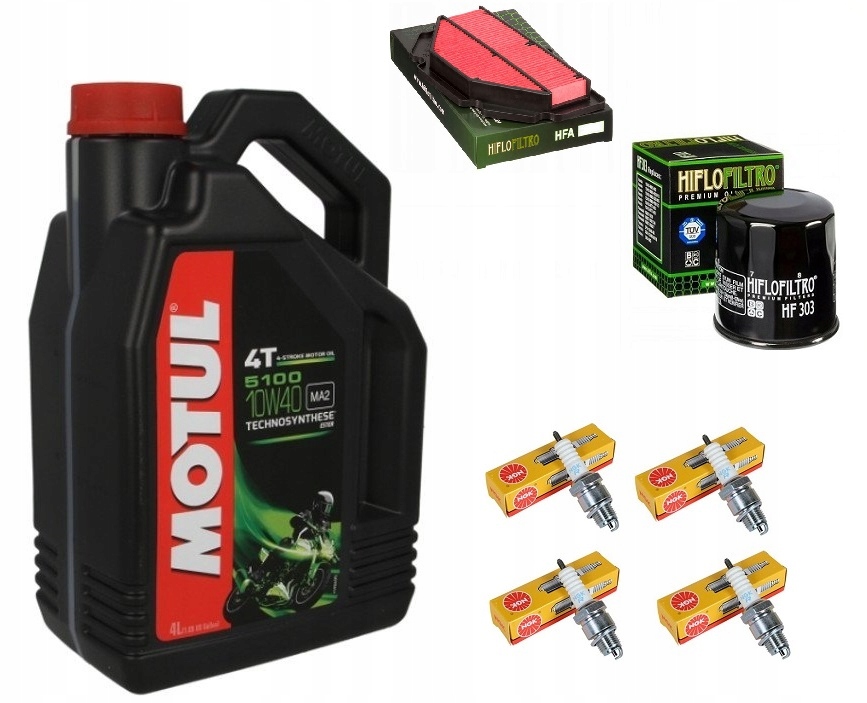 YAMAHA FZ6 FAZER 04- OLEJ MOTUL FILTRY ŚWIECE NGK