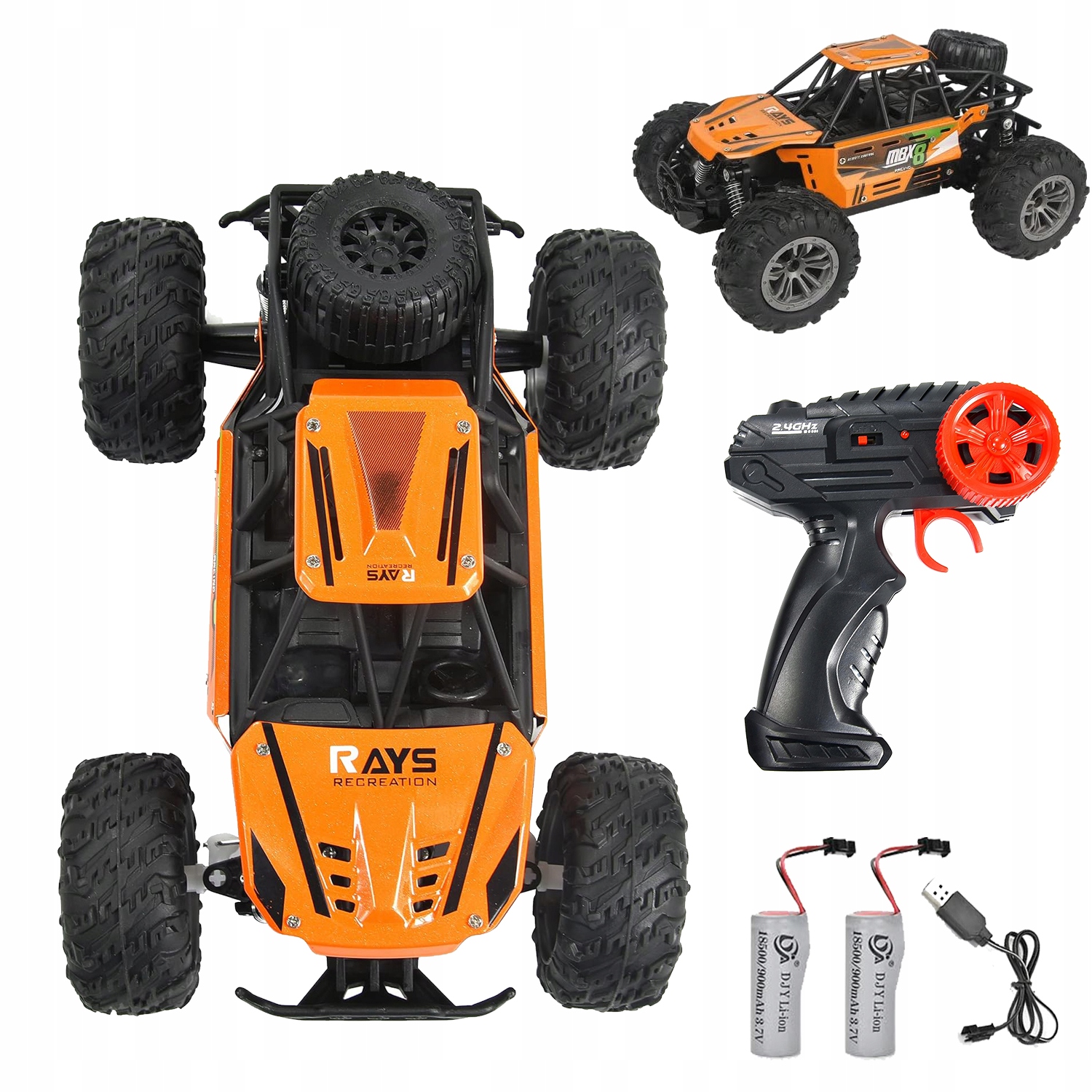 Auto Na Dálkové Ovládání Terénní Auto Rc 2 Bateriemi 2,4 Ghz