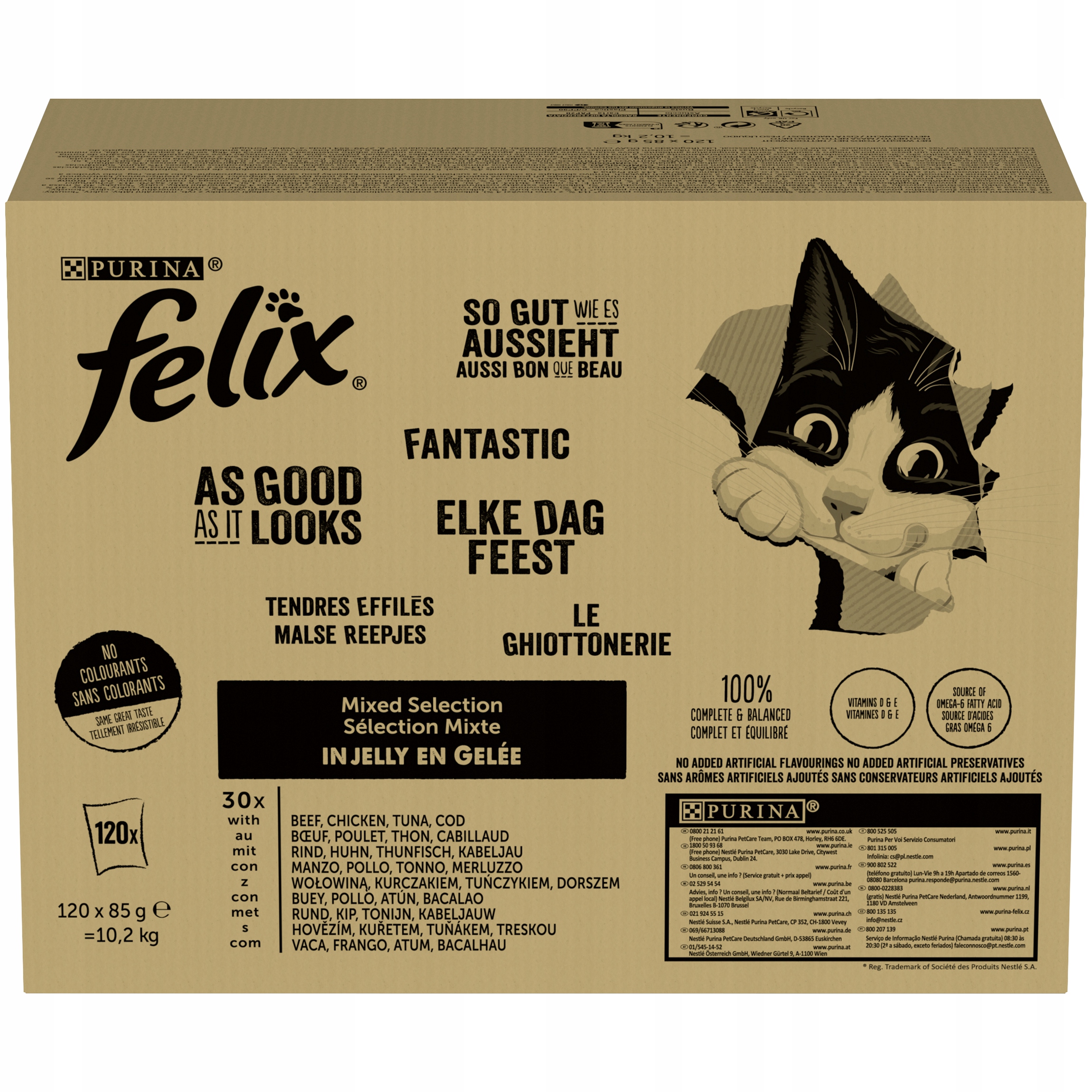 Felix Fantastic 120x85g MIX Smaków W Galarecie Karma dla kota