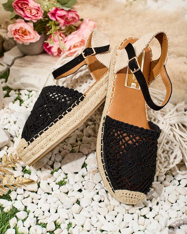 CZARNE ESPADRYLE DAMSKIE FOPETT 36 Rozmiar 36