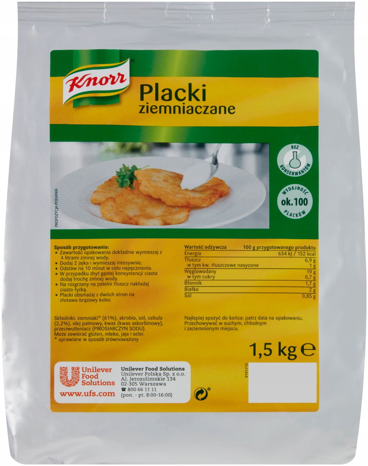 Levně Knorr Bramborové placky 1,5 kg