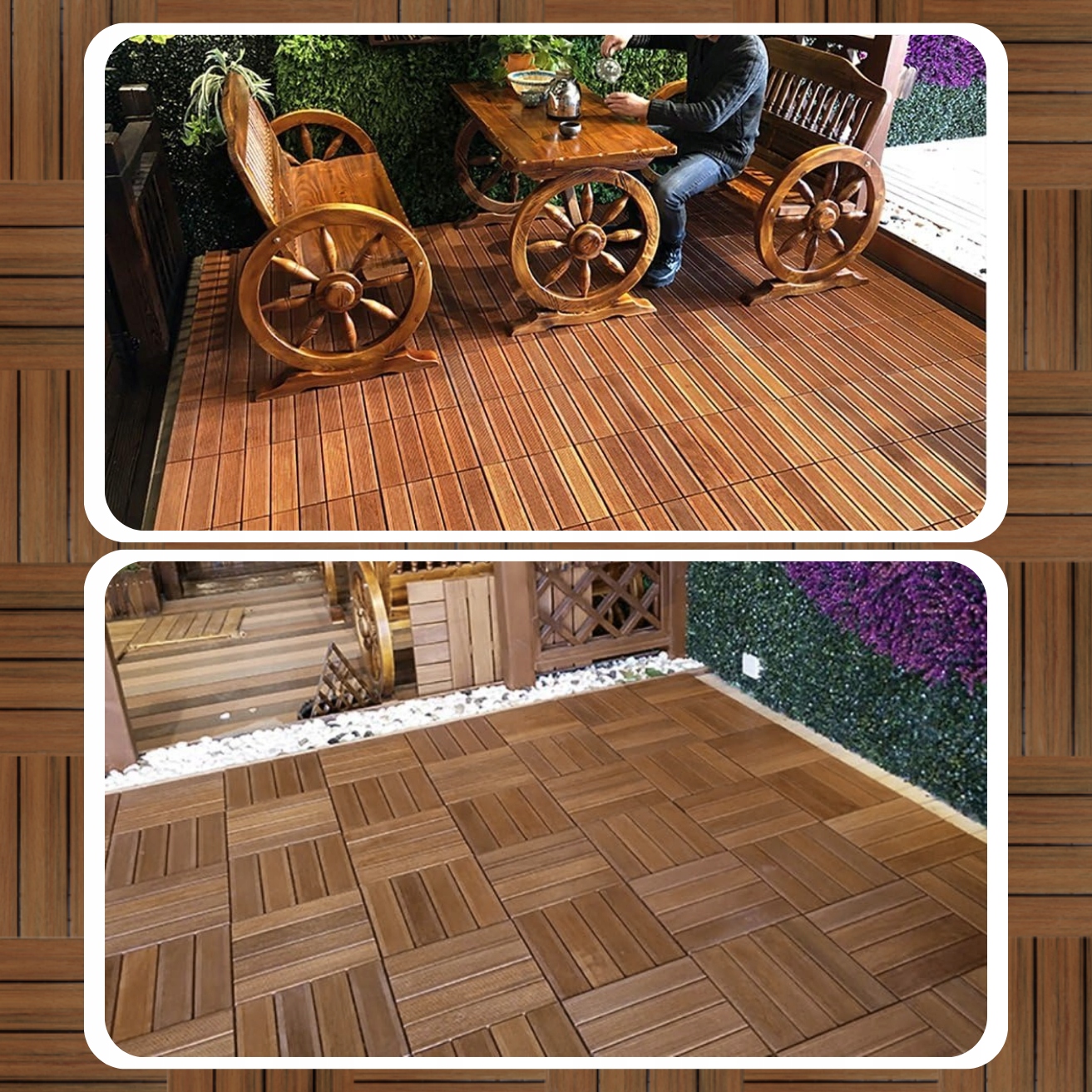 PODEST TARASOWY KOMPOZYTOWY PODŁOGA NA TARAS DREWNO BRĄZOWE 30x30x2,5cm Długość 0.3 m