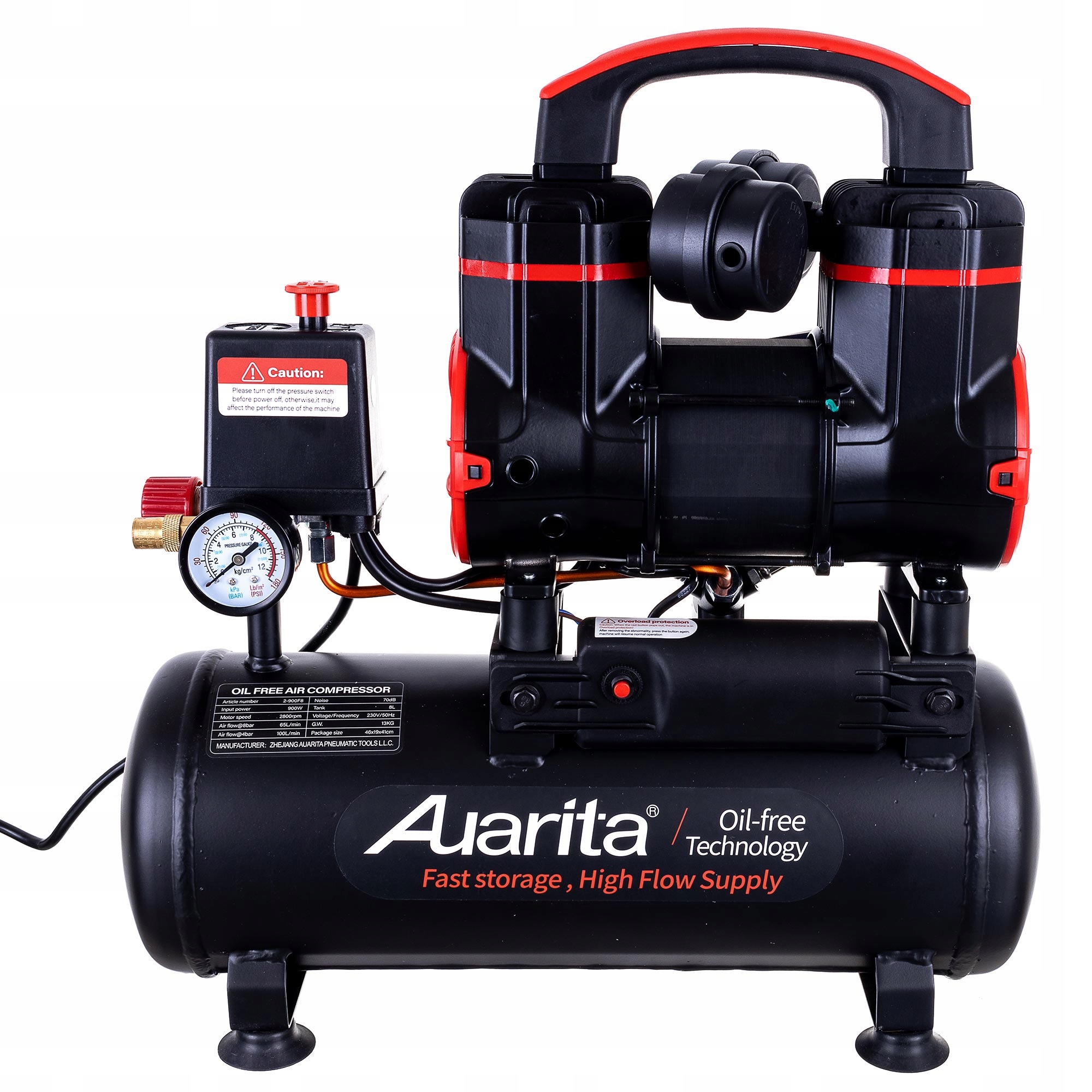 Bezolejový Dvojpiestový Kompresor 8 L Profesionálny 70 Db Pre Aerografiu