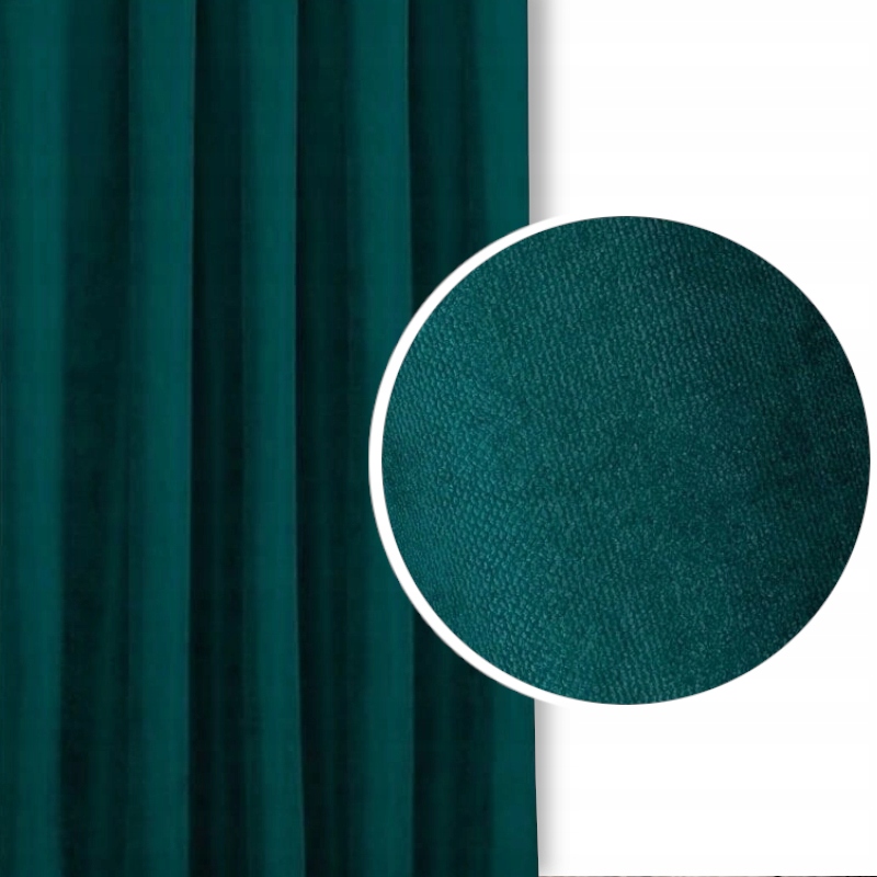 ZASŁONY EFE 150x280 SZMARAGDOWY TAŚMA Na Wymiar