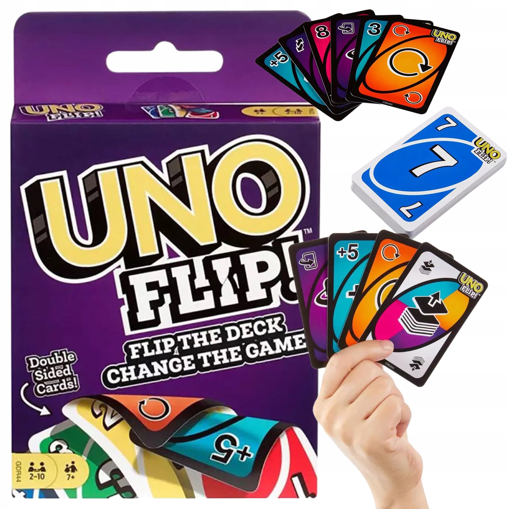 

Karty Uno Flip Rodzinna Gra Karciana 112 Kart