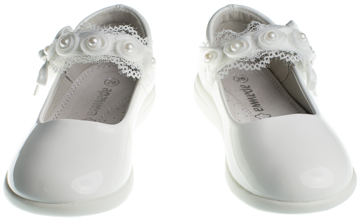 APAWWA BALERINY LAKIERKI BIAŁE DLA DZIEWCZYNKI DO KOMUNII DZIECIĘCE R.29 Marka Apawwa