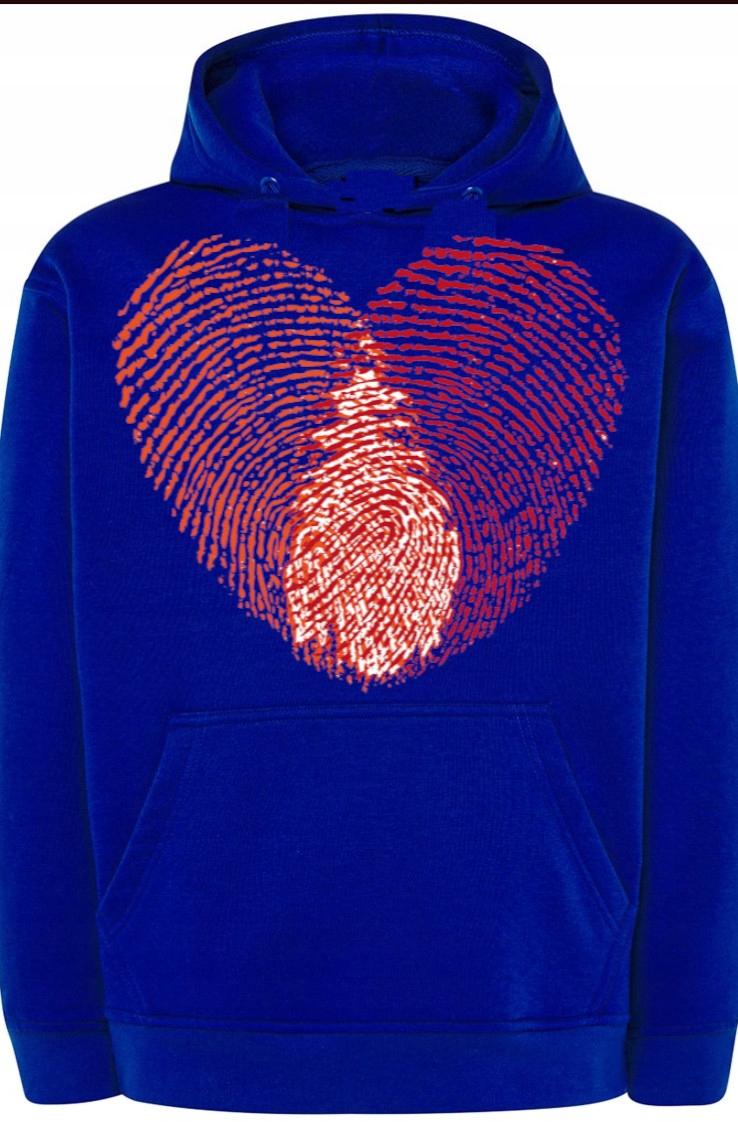 Valentýnské srdce, otisky prstů Kapuce vel. L