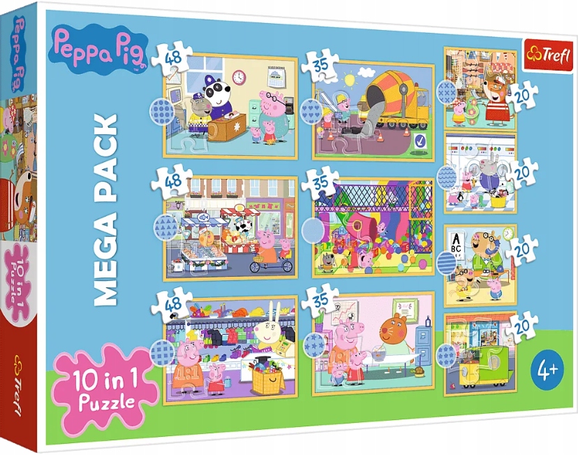 

Puzzle 10w1 Poznaj Świnkę Peppę Świnka Peppa Pig