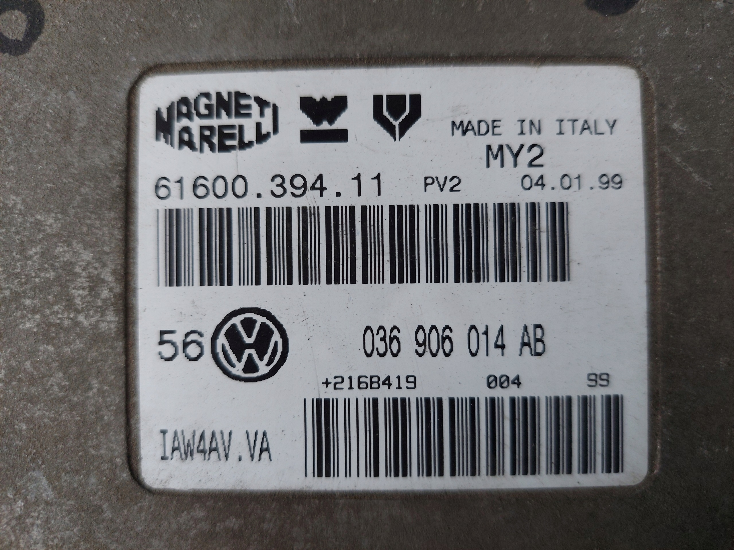 GOLF 4 1.4 B 036906014AB unité de commande électronique uce moteur