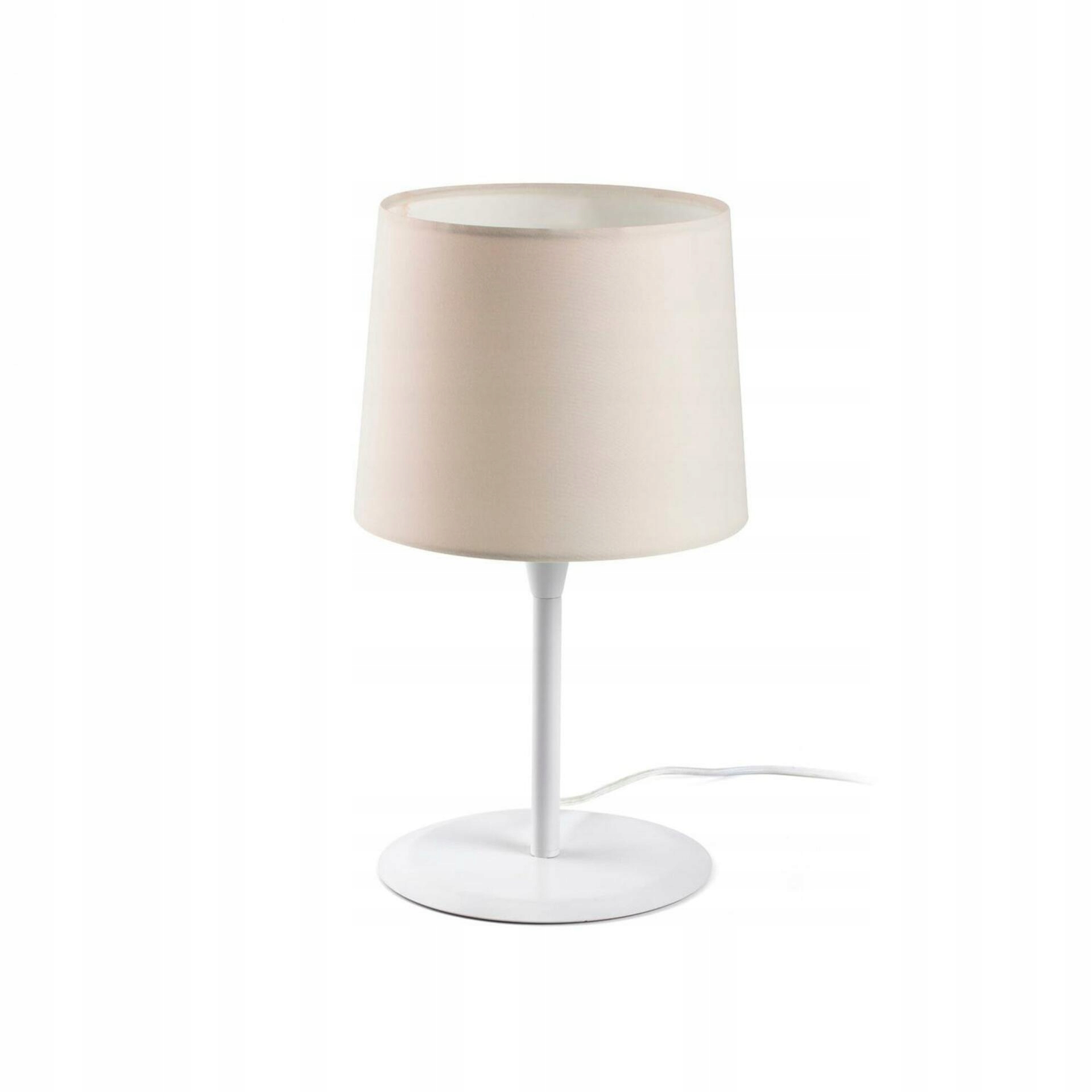 Stolová lampa Faro Conga biela/béžová, E27, výška 48,5 cm, IP20