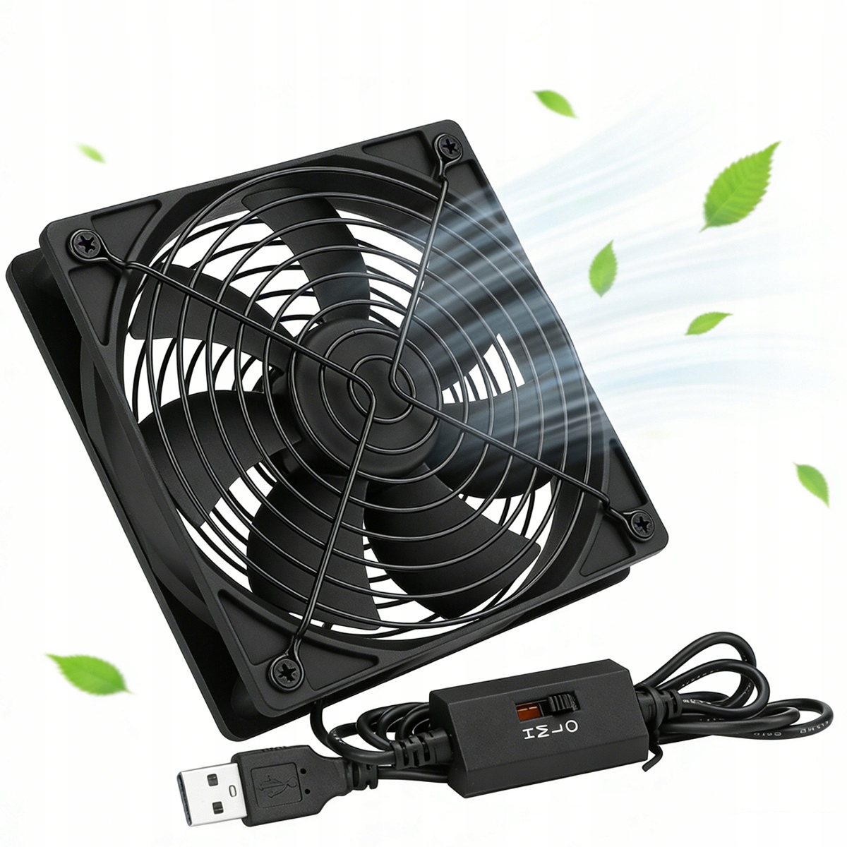 WENTYLATOR PC USB 5V CHŁODZĄCY DO OBUDÓW KOMPUTER ROUTERA CICHY