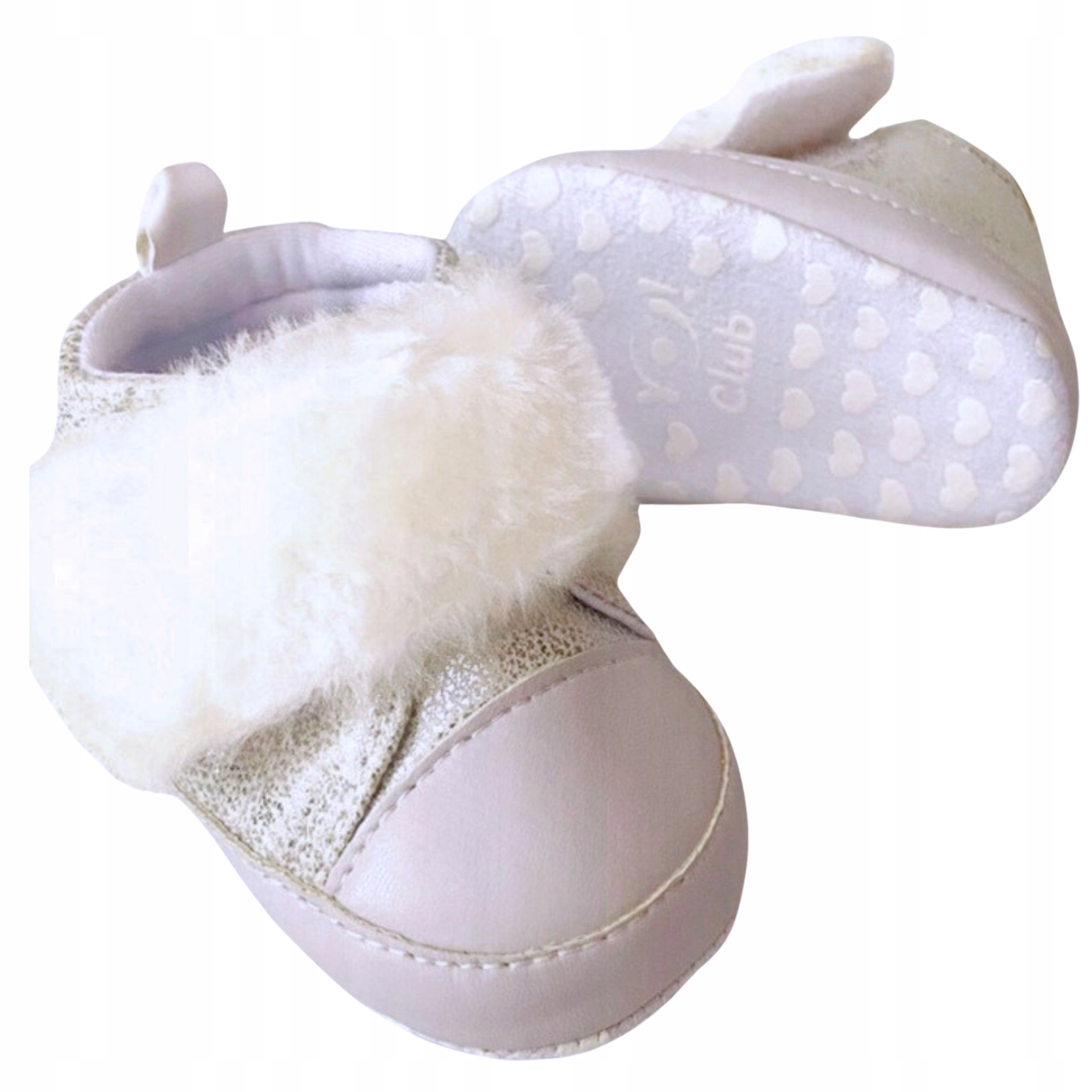 BUTY DLA NIEMOWLĄT BUCIKI NIEMOWLĘCE NIECHODKI PAPUCIE KAPCIE 18 0-6 m Kolor biały